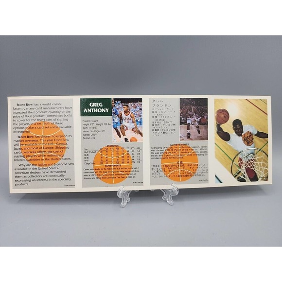 1991 Front Row Uncut Promo Strip Draft Pics Johnson Anthony Brandon Teheran - Picture 2 of 15